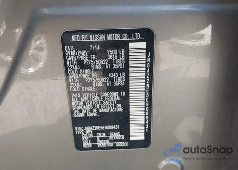 2014 Infiniti Qx80 из США, поврежденный, VIN JN8AZ2NE5E9069431